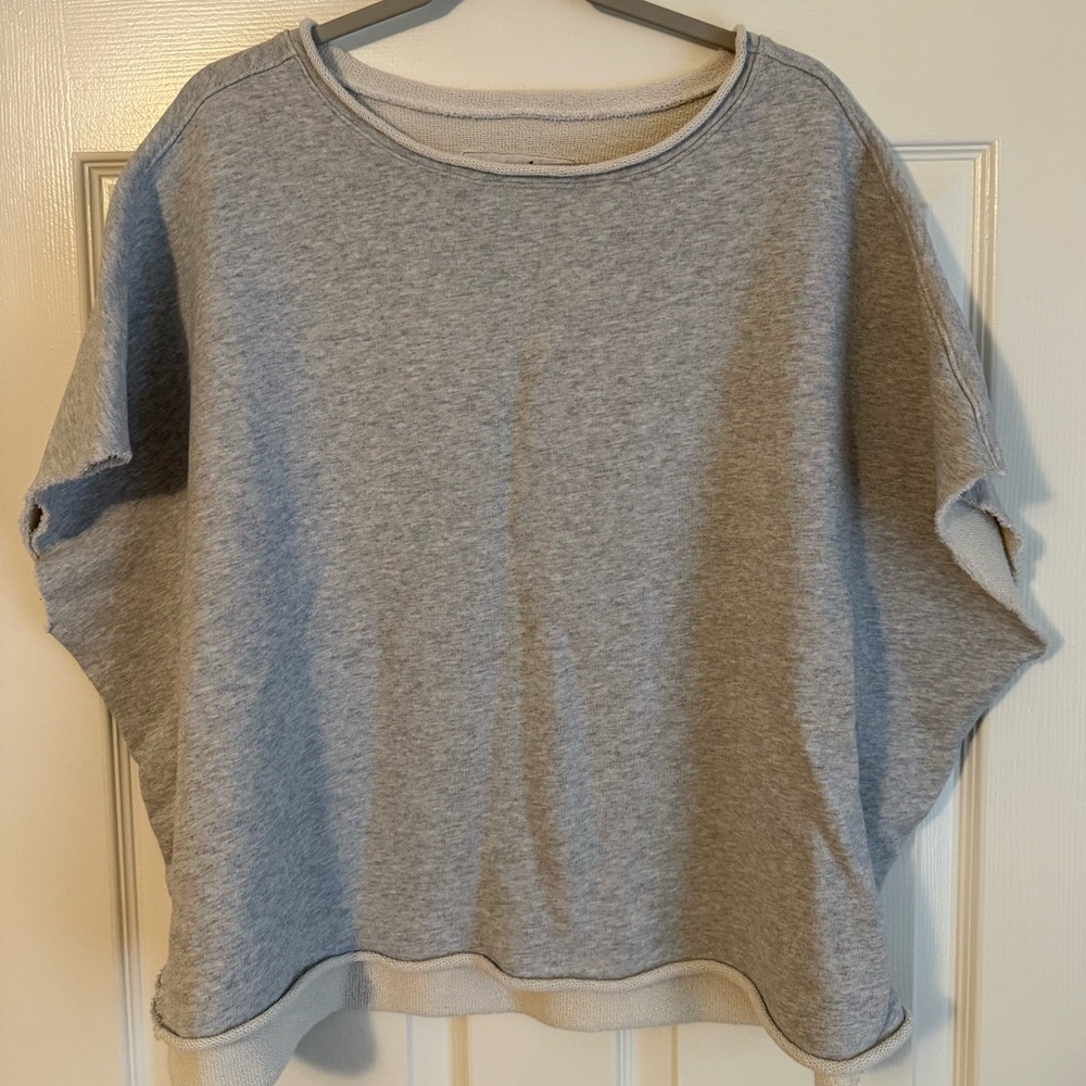 Frank & Eileen Gray Triple Fleece Capelet Top